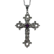 Unique Gothic Cross Pendant with Gemstone - Intricate Design - 3 - pendant