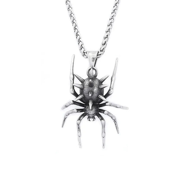 Unique Gothic Spider Jewelry Set – Edgy Arachnid Design Necklace and Earrings for Bold Fashion Statements - 60cm