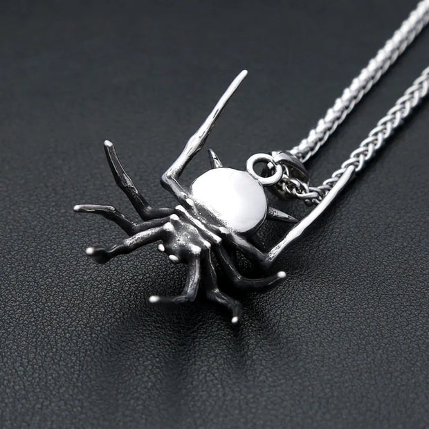 Unique Gothic Spider Jewelry Set – Edgy Arachnid Design Necklace and Earrings for Bold Fashion Statements - pendant