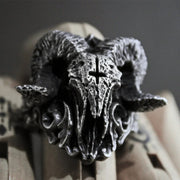 Unique Punk Gothic Satanic Demon Sorath Skull Ring Men 316L Stainless Steel Biker Ring Baphomet Jewelry Gift