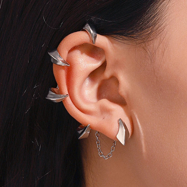 Vintage Dark Gothic Dragon Devil Claw Ear Cuff Earring For Women Men Helix Piercing Clip-on Punk Goth Vampires