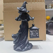 Wizard Lantern Statue – Enchanted Home Decor for Halloween and Magic-Themed Decorations - Black / CHINA - Desktop