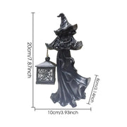 Wizard Lantern Statue – Enchanted Home Decor for Halloween and Magic-Themed Decorations - Black / CHINA - Desktop