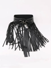 Women’s Punk Tassel Dancing Belt hemline Round Hanging Buckle Elastic waist Decorate Waist Decorate Accessories